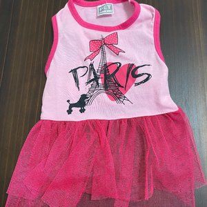 Pink Paris w/ tutu dog dress by Pet Spirit Size S